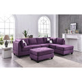 Canapé quatre places en velours microfibre double face (avec coussins)