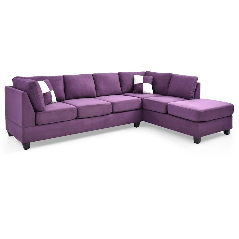 Canapé quatre places en velours microfibre double face (avec coussins)