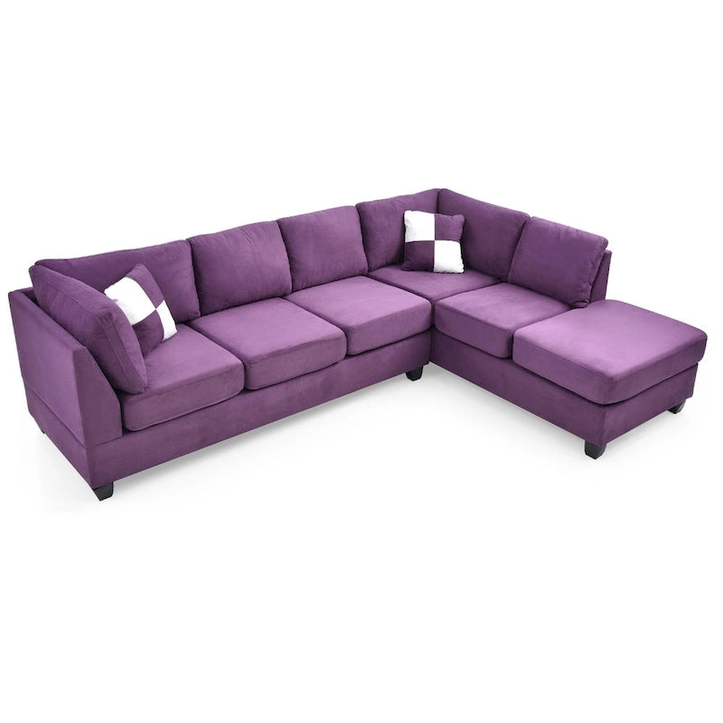 Canapé quatre places en velours microfibre double face (avec coussins)