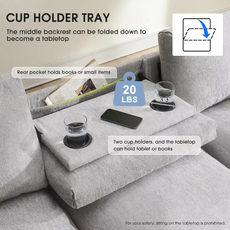 Canapé d'angle intelligent de 96 pouces avec haut-parleur Bluetooth