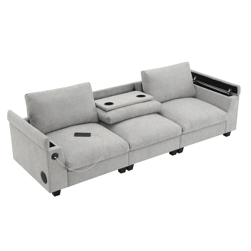 Canapé d'angle intelligent de 96 pouces avec haut-parleur Bluetooth