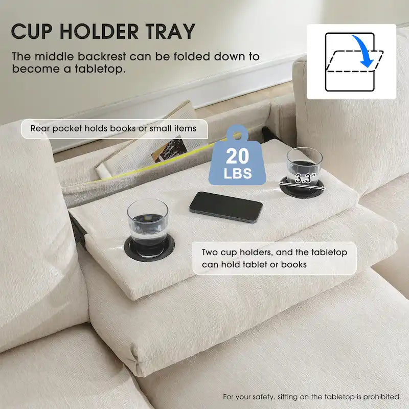 Canapé d'angle intelligent de 96 pouces avec haut-parleur Bluetooth