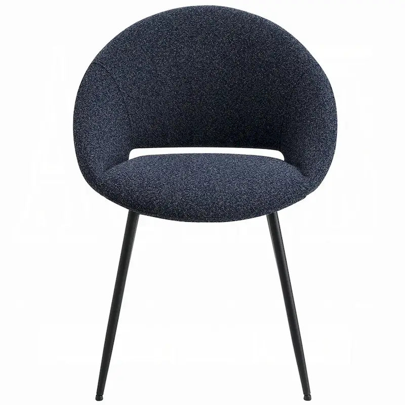 Chaises de salle à manger avec revêtement en velours noir et élégante structure en métal noir