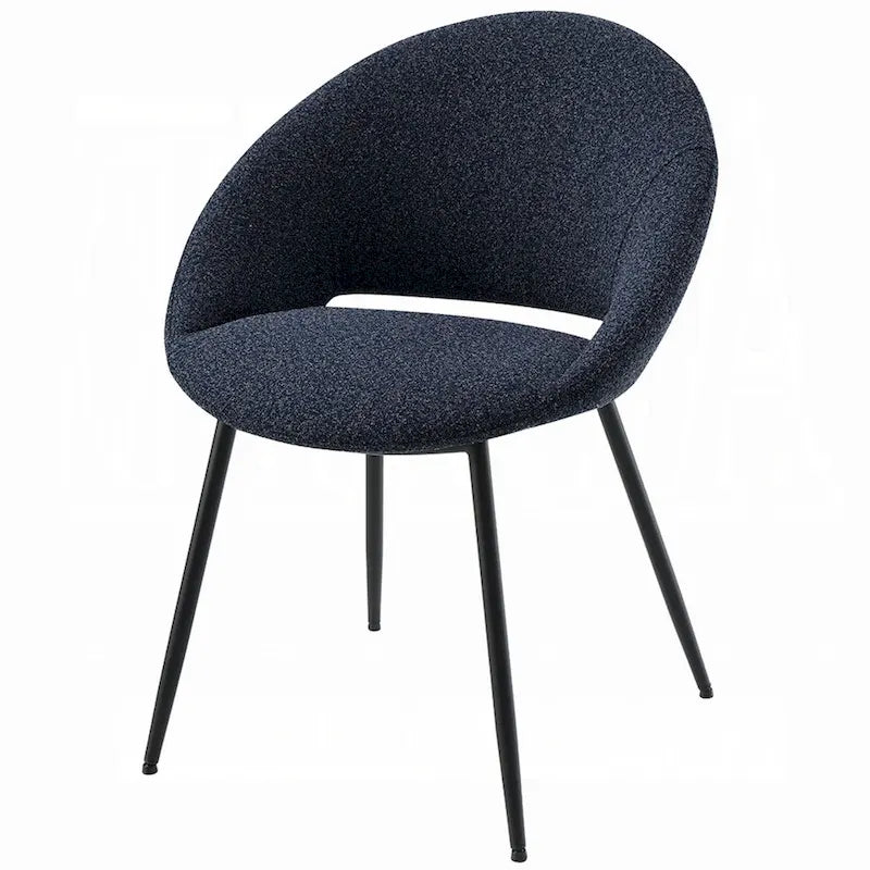 Chaises de salle à manger avec revêtement en velours noir et élégante structure en métal noir