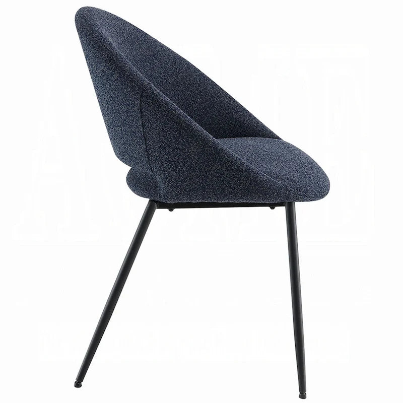 Chaises de salle à manger avec revêtement en velours noir et élégante structure en métal noir