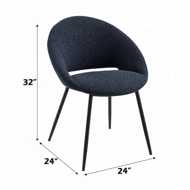Chaises de salle à manger avec revêtement en velours noir et élégante structure en métal noir
