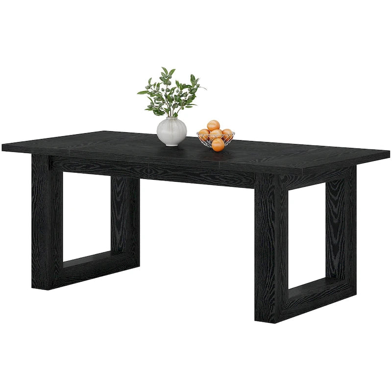 Table de salle à manger rectangulaire en bois, style rustique, de 160 cm