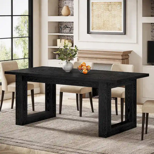 Table de salle à manger rectangulaire en bois, style rustique, de 160 cm