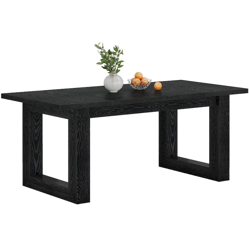 Table de salle à manger rectangulaire en bois, style rustique, de 160 cm