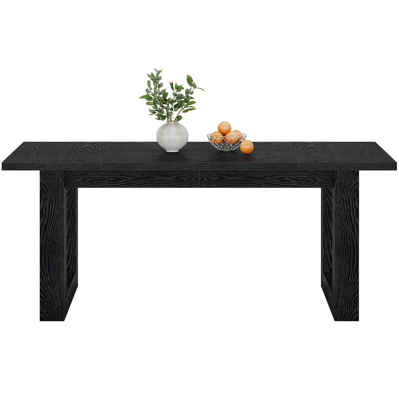 Table de salle à manger rectangulaire en bois, style rustique, de 160 cm