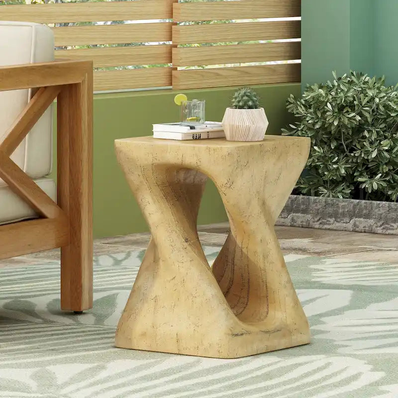 Table d'appoint Twist Shape, texture façon bois