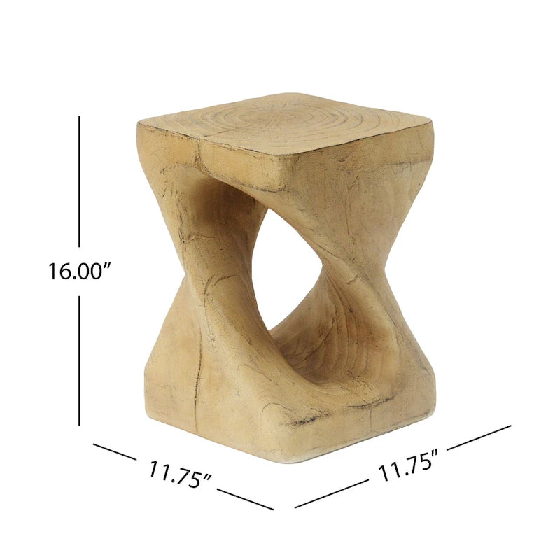 Table d'appoint Twist Shape, texture façon bois