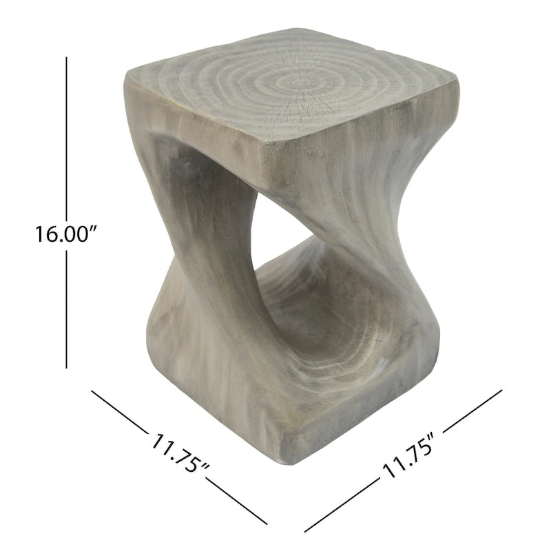 Table d'appoint Twist Shape, texture façon bois
