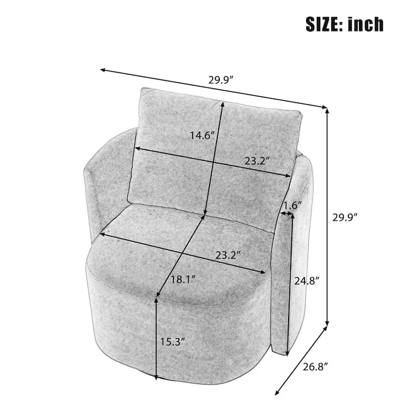 Fauteuil décoratif en forme de seau de 29,9 pouces