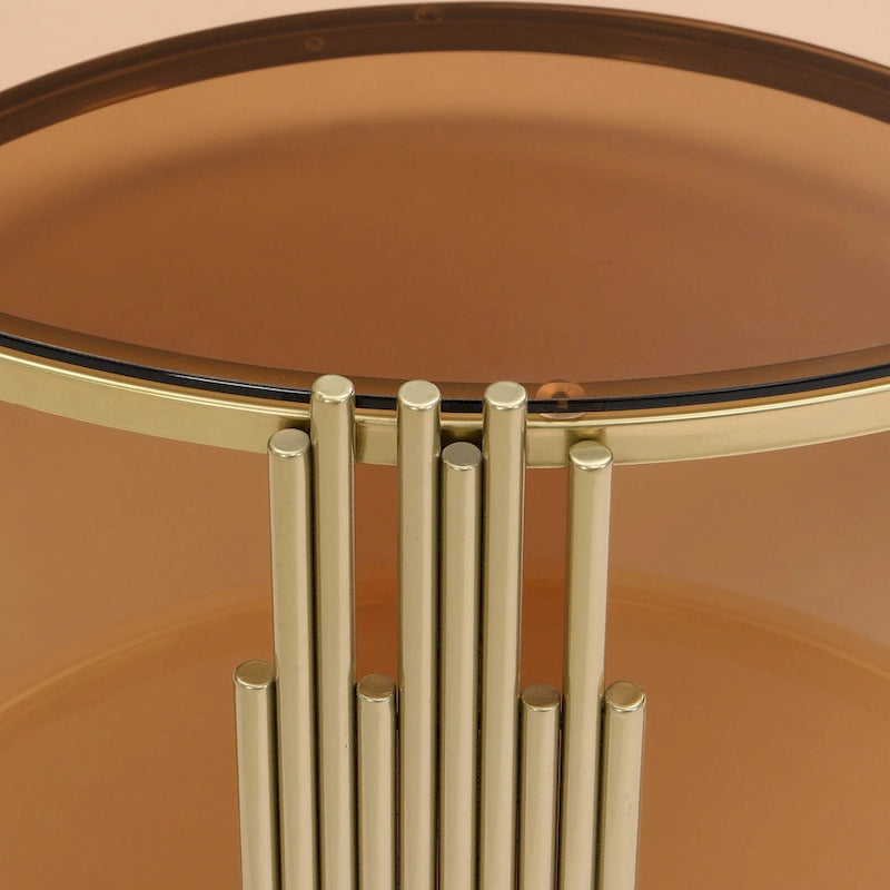 Table basse en verre trempé de 80 cm