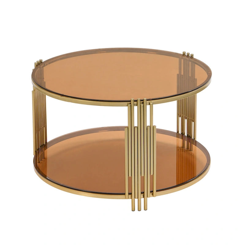 Table basse en verre trempé de 80 cm
