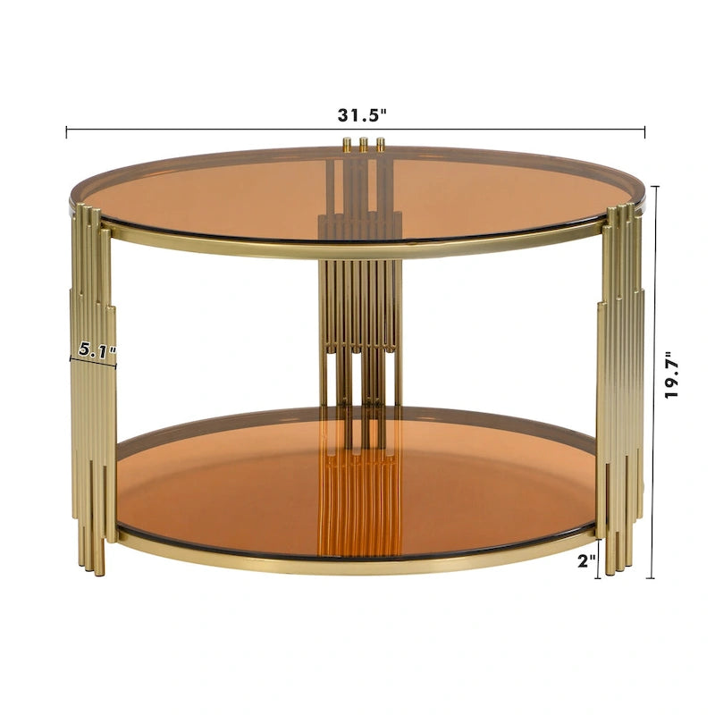Table basse en verre trempé de 80 cm