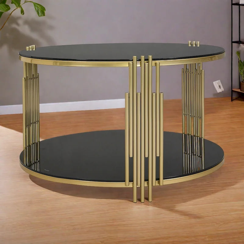 Table basse en verre trempé de 80 cm