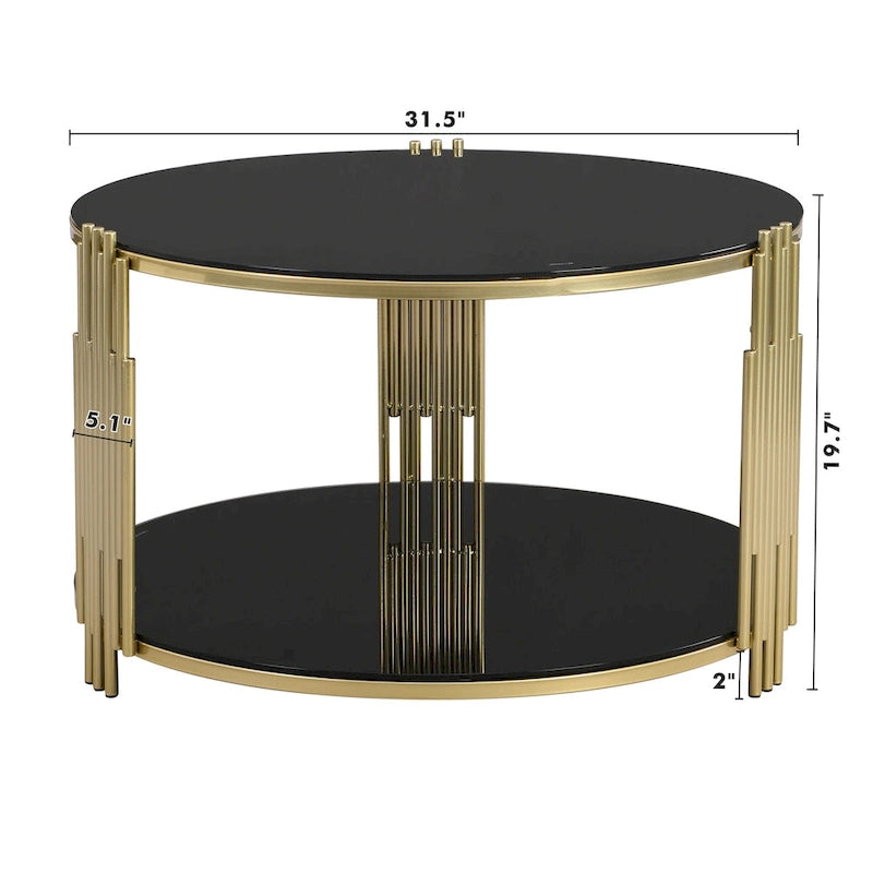 Table basse en verre trempé de 80 cm
