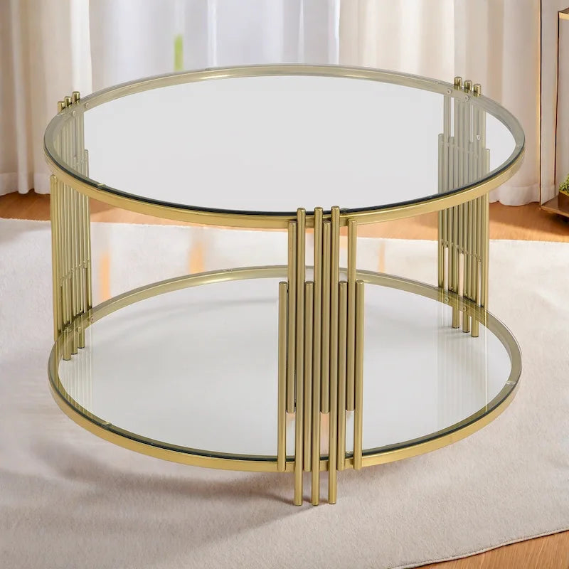 Table basse en verre trempé de 80 cm