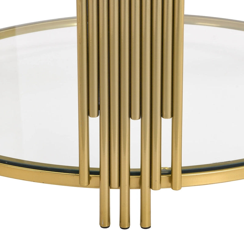 Table basse en verre trempé de 80 cm