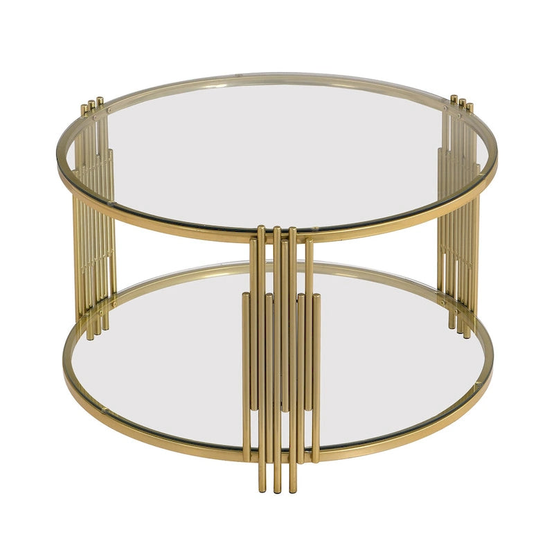 Table basse en verre trempé de 80 cm