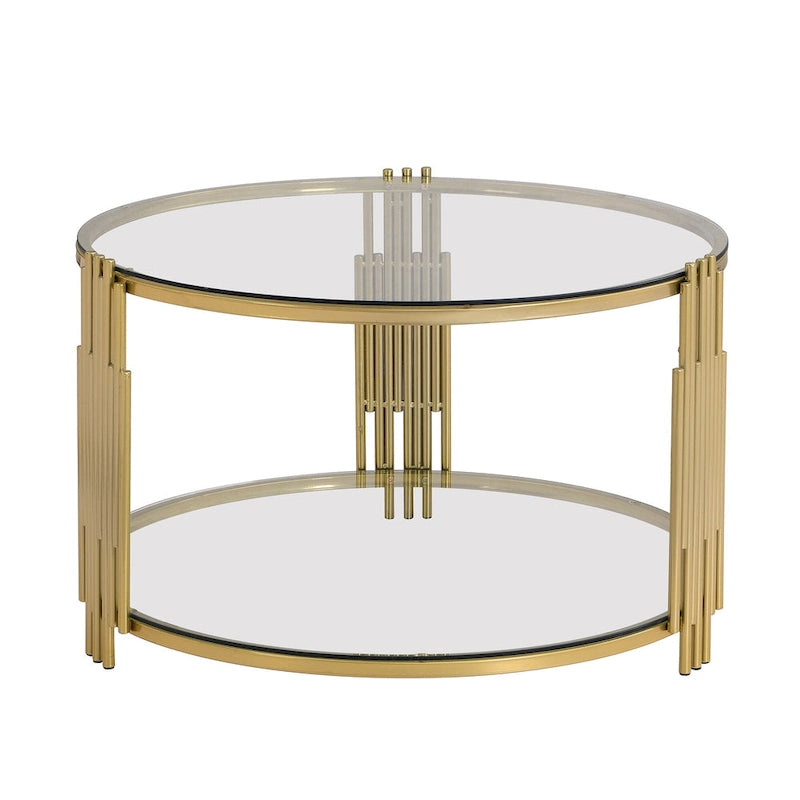 Table basse en verre trempé de 80 cm
