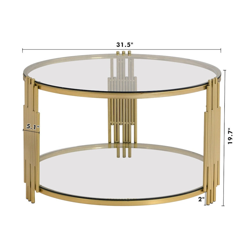 Table basse en verre trempé de 80 cm