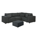 Canapé d'angle modulable avec pouf