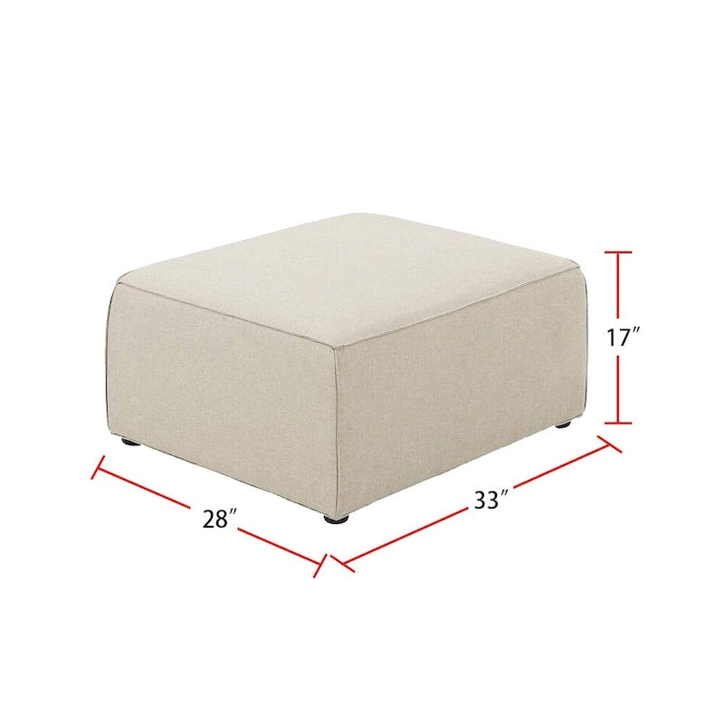 Canapé d'angle modulable avec pouf