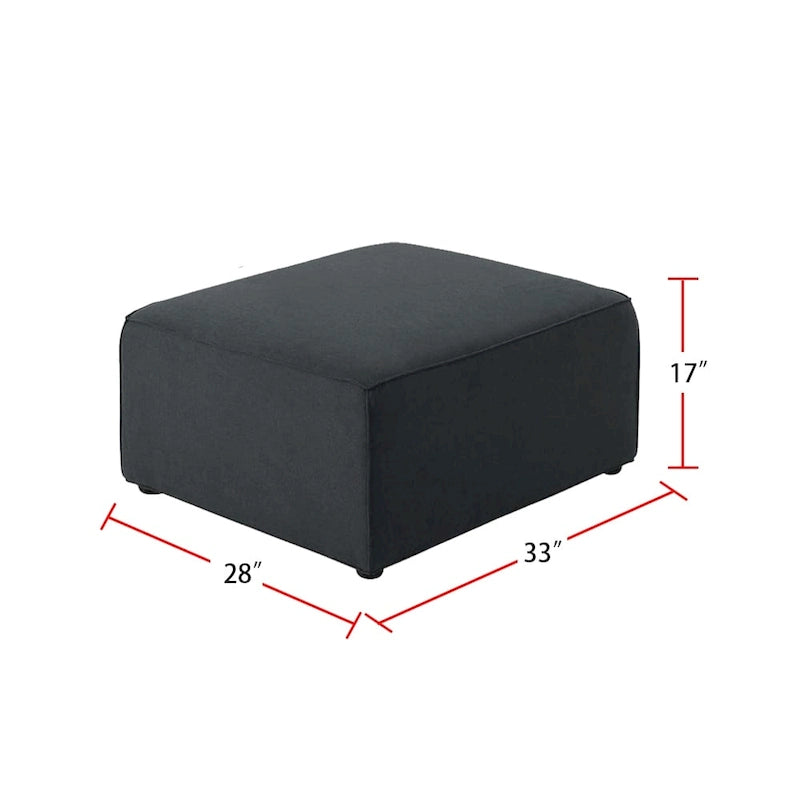 Canapé d'angle modulable avec pouf