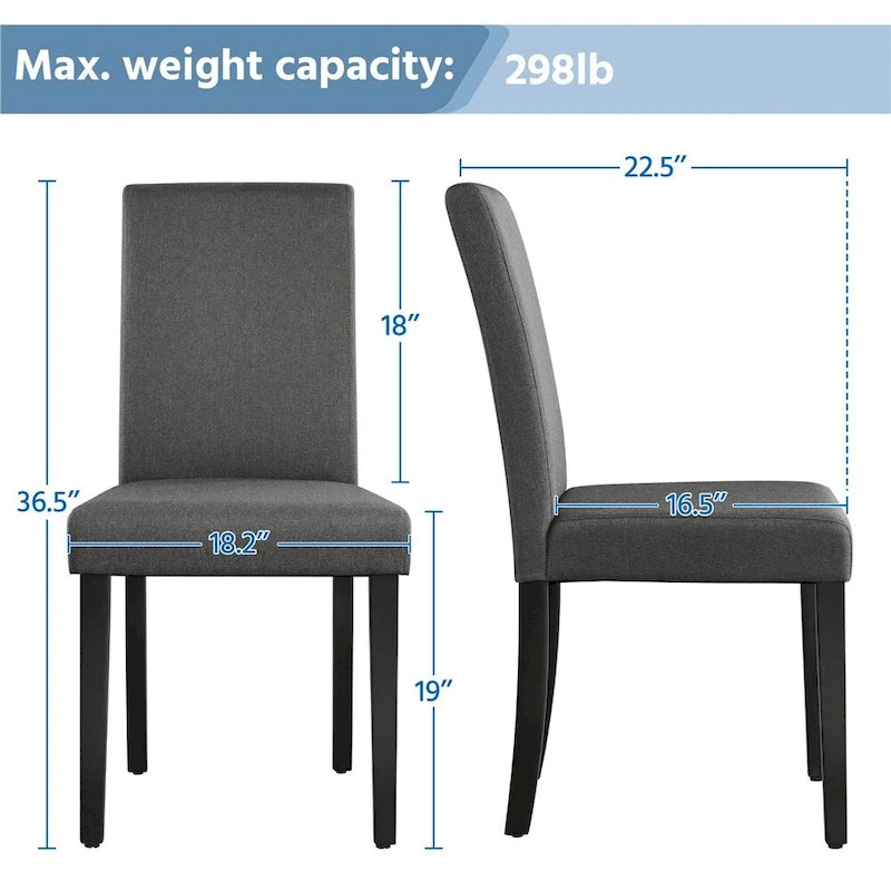 Chaises de salle à manger tapissées de tissu