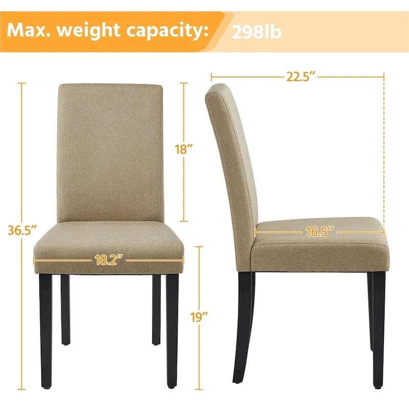 Chaises de salle à manger tapissées de tissu