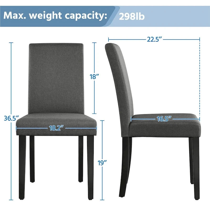 Chaises de salle à manger tapissées de tissu