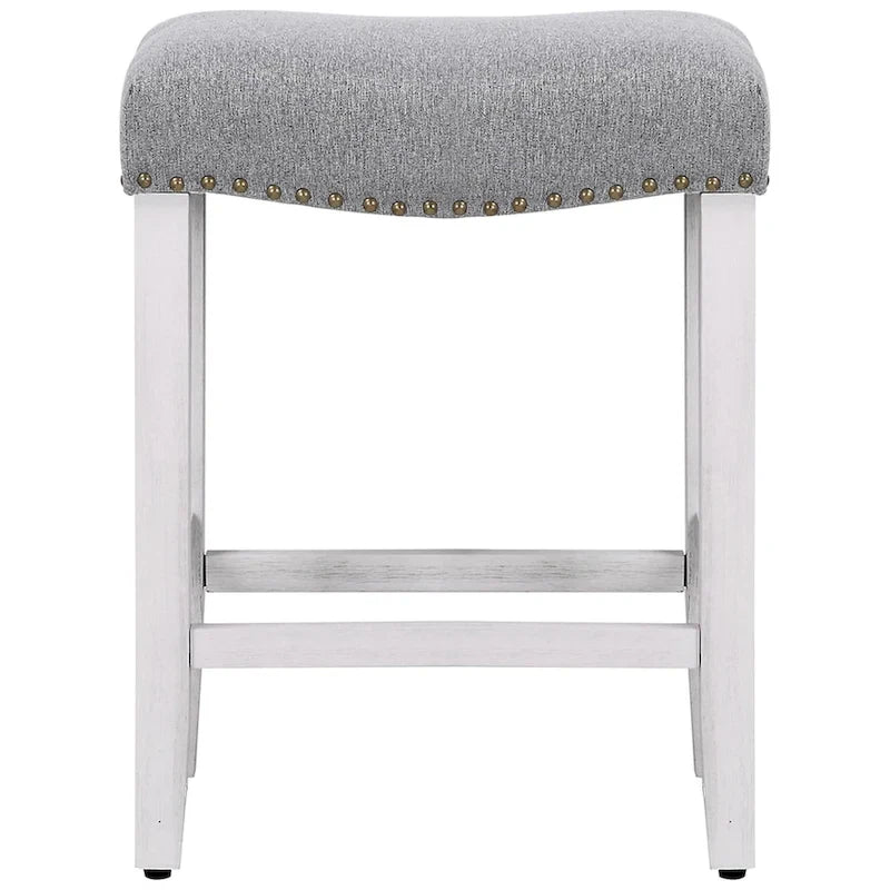 Tabouret de bar Jameson 24 po, rétro, en polyester blanc