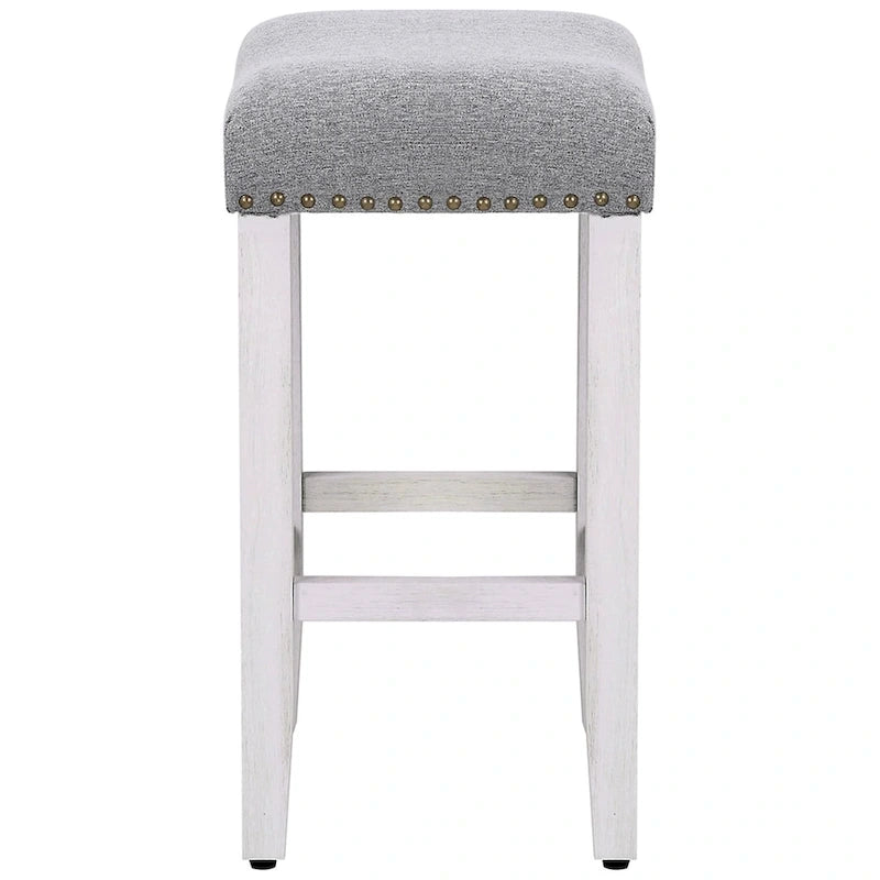 Tabouret de bar Jameson 24 po, rétro, en polyester blanc
