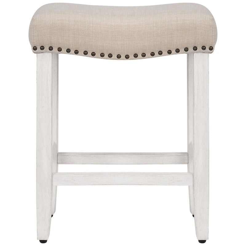 Tabouret de bar Jameson 24 po, rétro, en polyester blanc