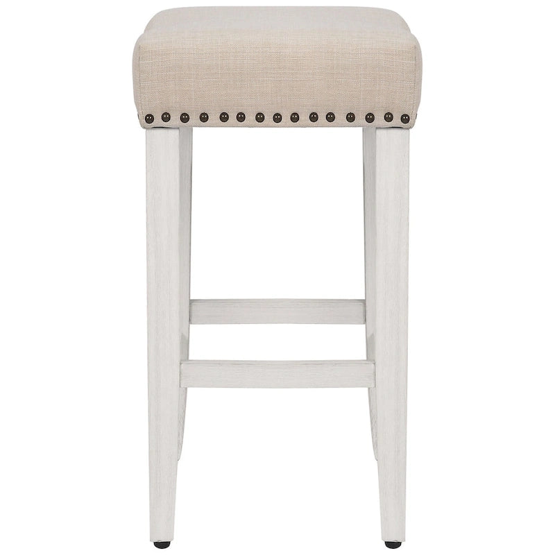 Tabouret de bar Jameson 24 po, rétro, en polyester blanc