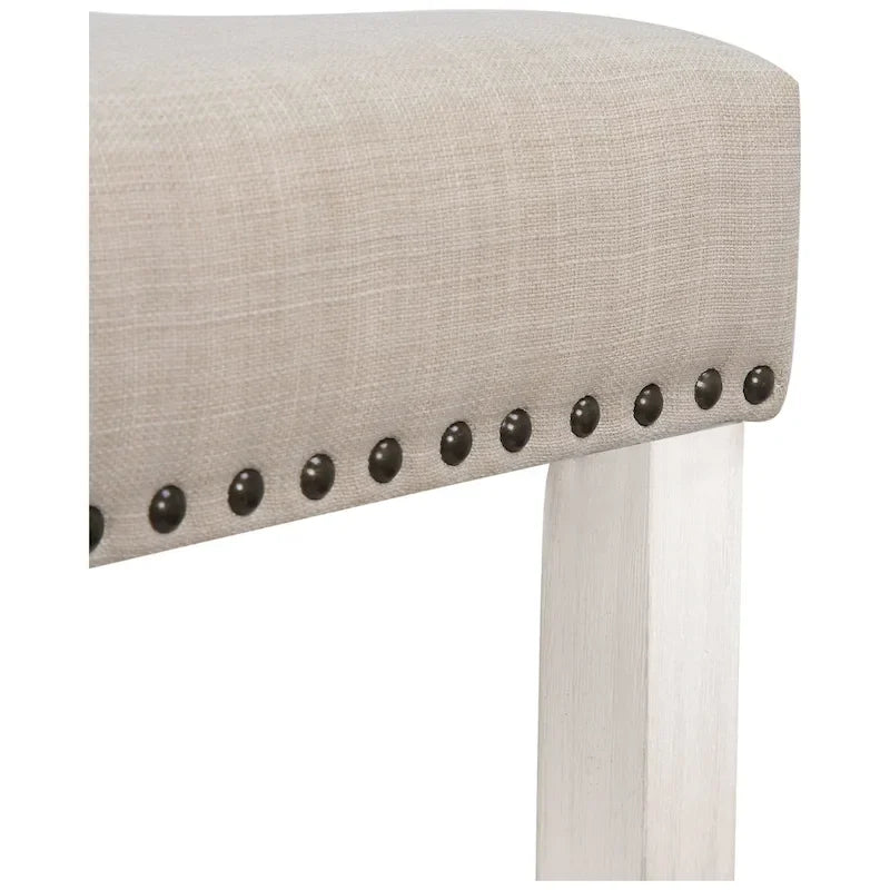 Tabouret de bar Jameson 24 po, rétro, en polyester blanc