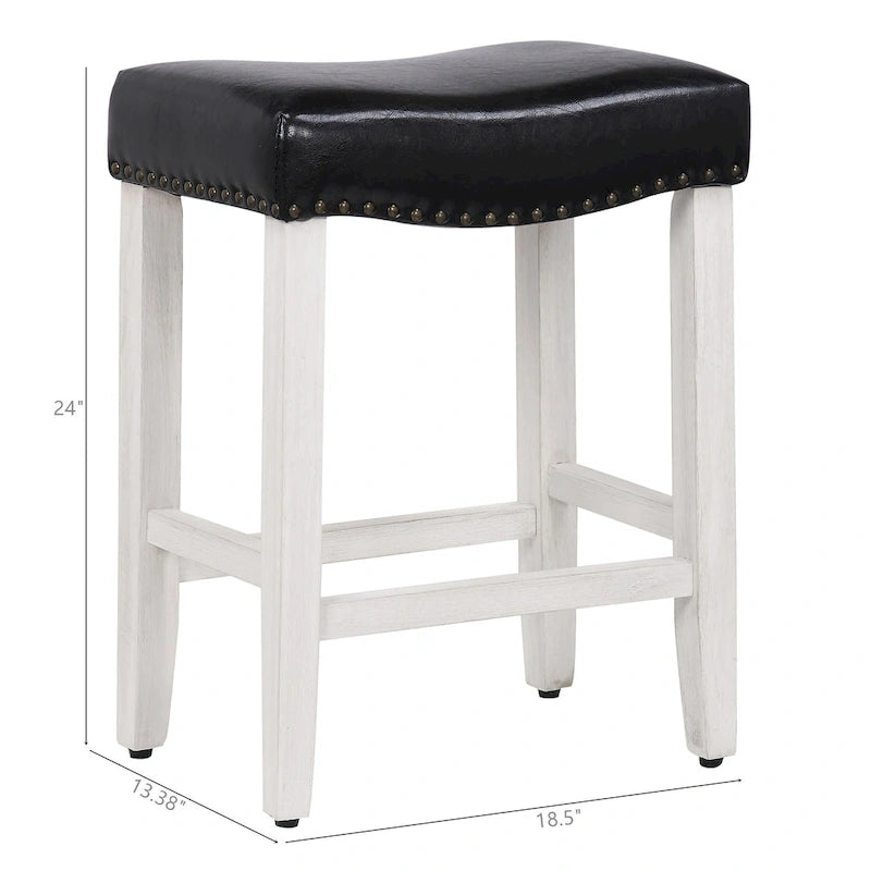 Tabouret de bar Jameson 24 po, rétro, en polyester blanc