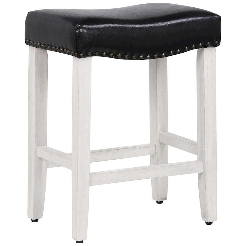 Tabouret de bar Jameson 24 po, rétro, en polyester blanc