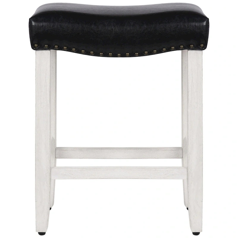 Tabouret de bar Jameson 24 po, rétro, en polyester blanc
