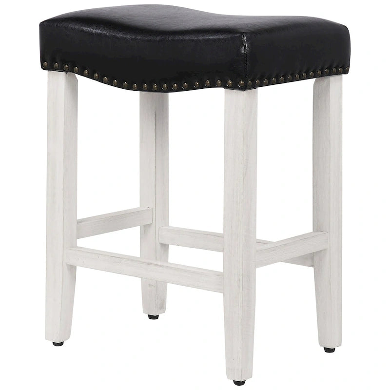 Tabouret de bar Jameson 24 po, rétro, en polyester blanc