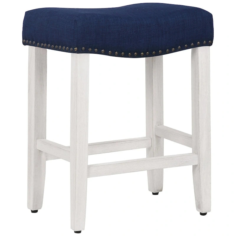 Tabouret de bar Jameson 24 po, rétro, en polyester blanc