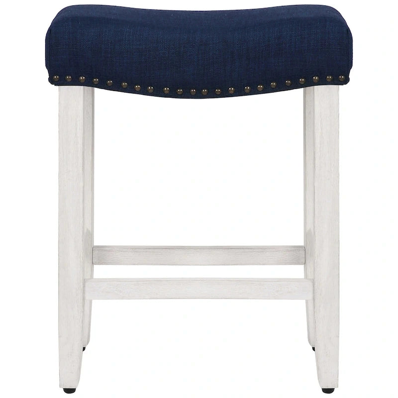 Tabouret de bar Jameson 24 po, rétro, en polyester blanc