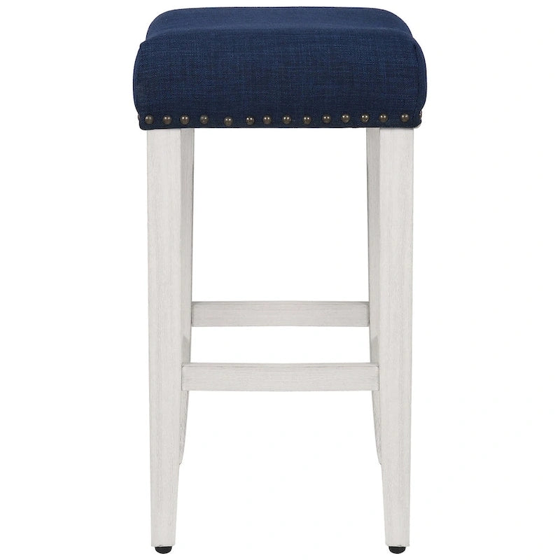Tabouret de bar Jameson 24 po, rétro, en polyester blanc