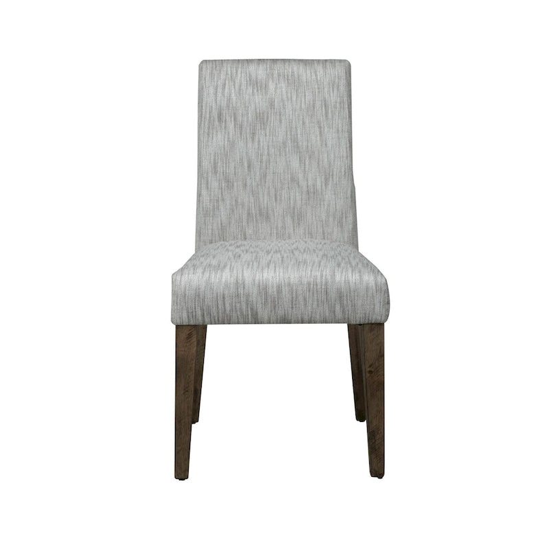 Chaise de salle à manger rustique rembourrée couleur caramel avec finition vieillie aspect bois brut
