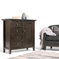 Bahut de rangement de style transitionnel en bois massif, 37 po de largeur - 37 larg. x 17 prof. x 36 haut.
