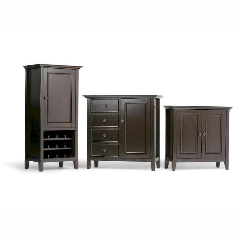 Bahut de rangement de style transitionnel en bois massif, 37 po de largeur - 37 larg. x 17 prof. x 36 haut.