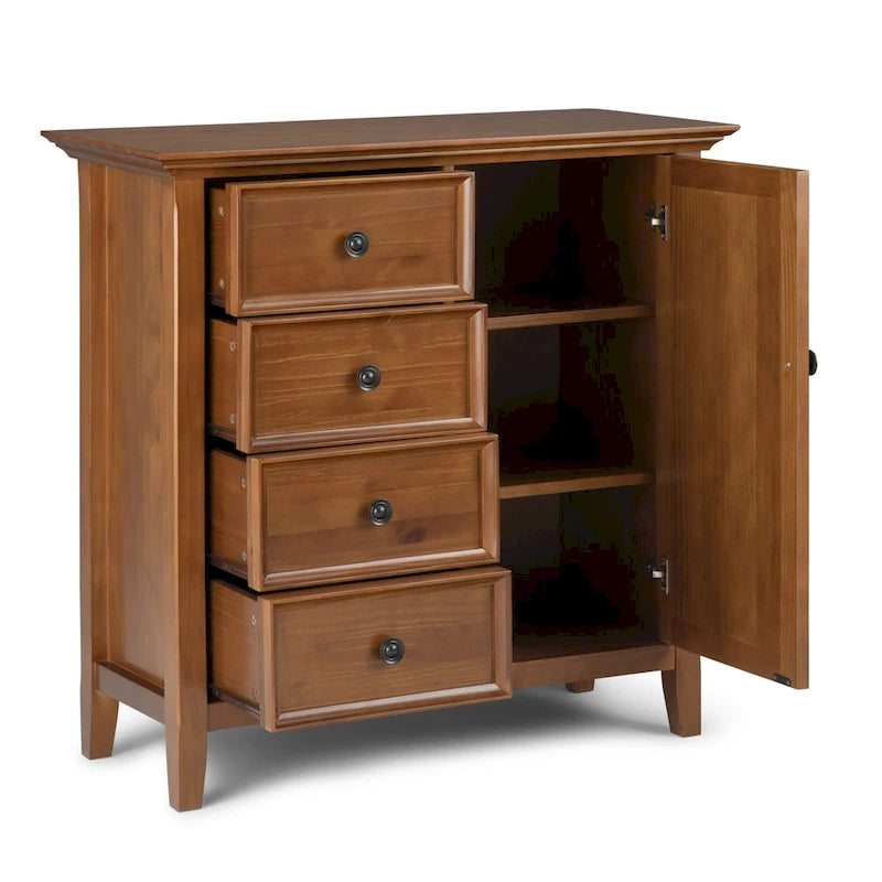 Bahut de rangement de style transitionnel en bois massif, 37 po de largeur - 37 larg. x 17 prof. x 36 haut.